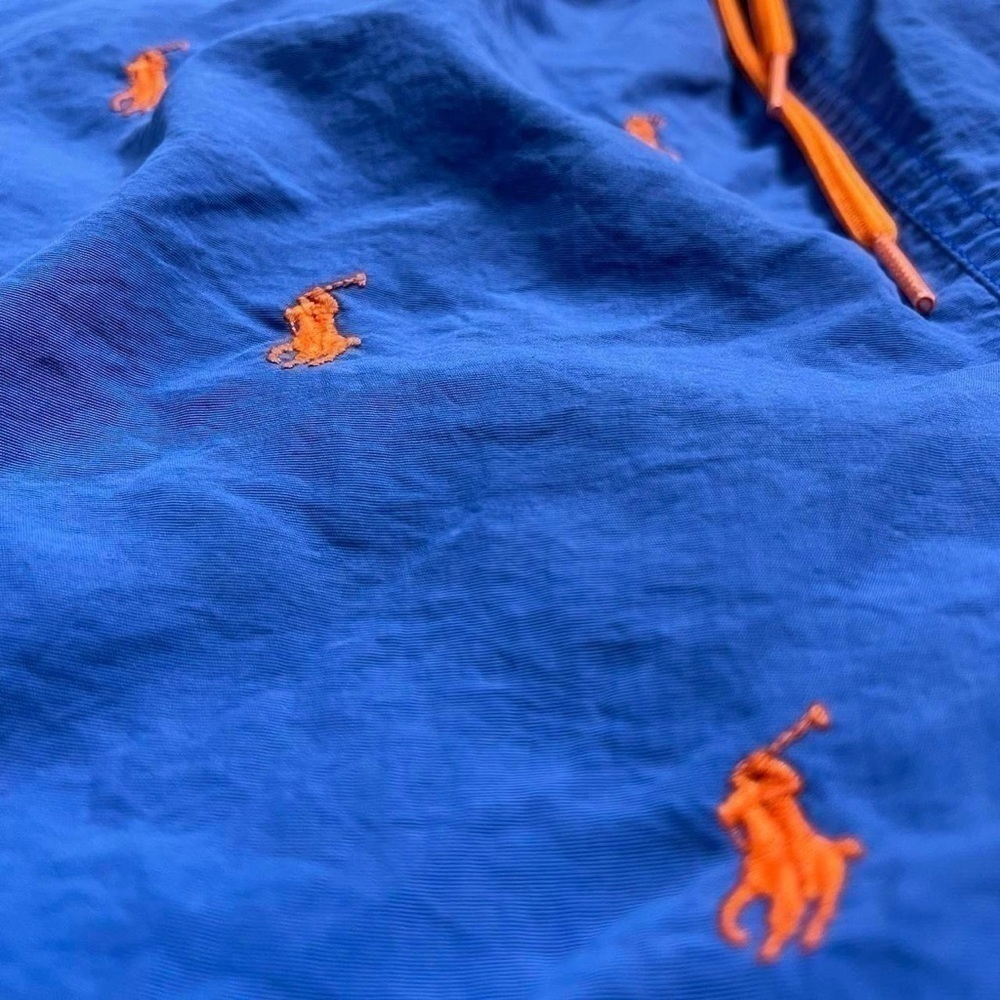 Mens L aop Polo Ralph Lauren shorts blue orange all over pattern - Picture 3 of 4